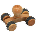 Small Wooden Massager w/ Textured Wheels